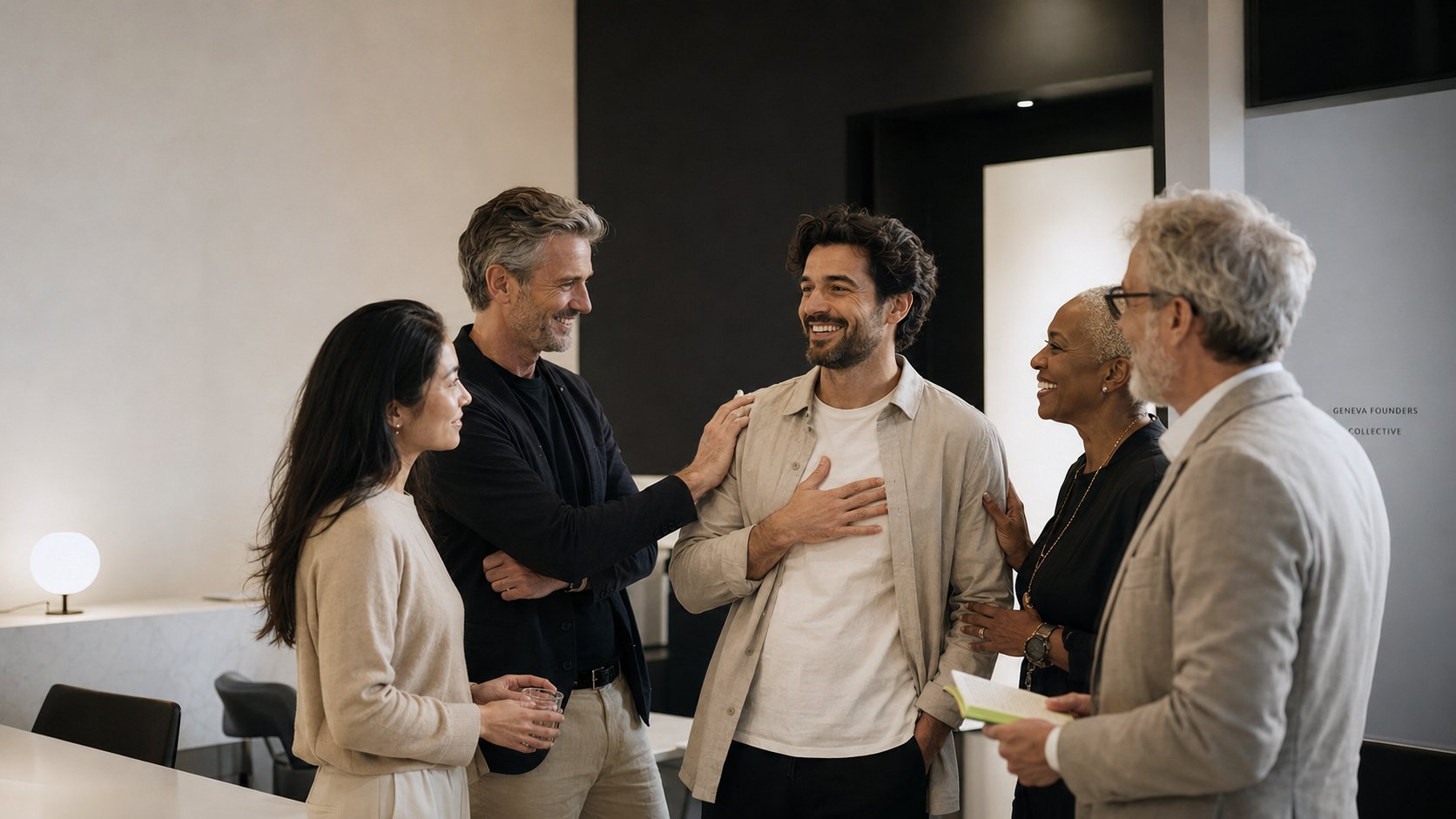 Members welcoming one another before an experience begins